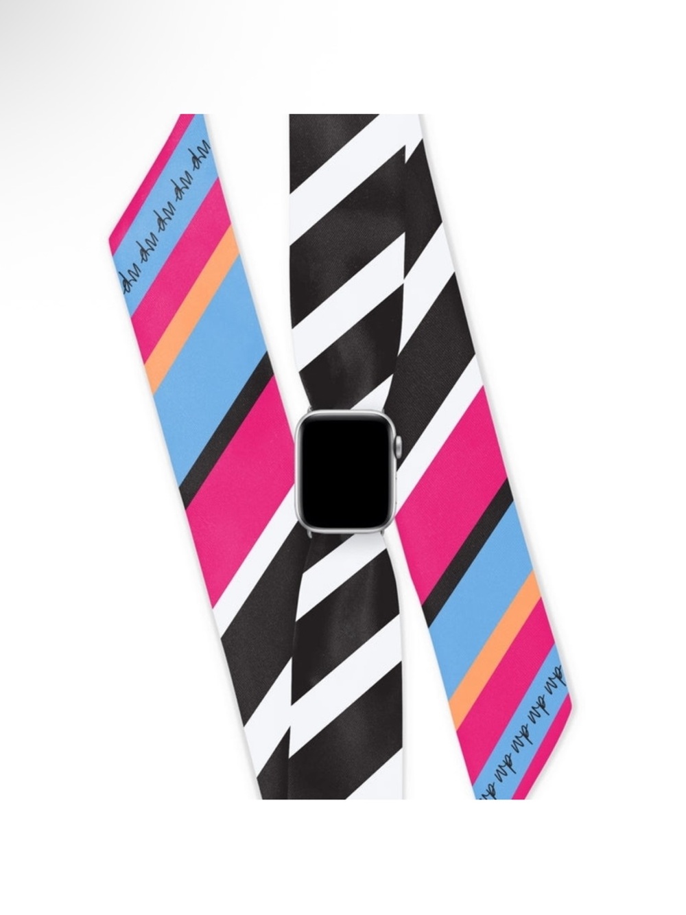 WRISTPOP Colorblock Stripe Apple Watch Wrap Band Scarf Strap Pink Blue Black NWT